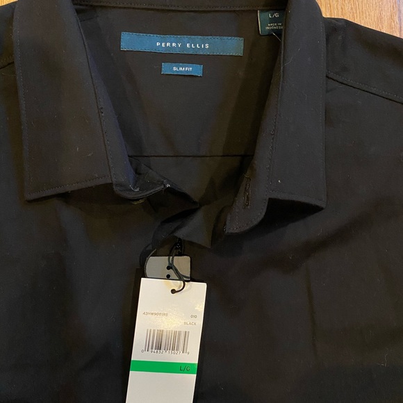 Perry Ellis black button down dress shirt - Picture 2 of 2